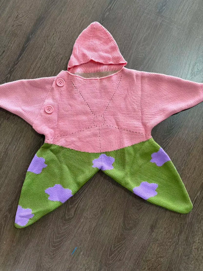 Star Baby Cute Cartoon Rompers Hand Crocheted Yarn Knitted Starfish Jumpsuit Baby Clothes 2026 Spring Autumn New