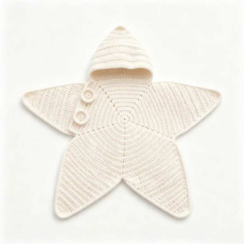 Star Baby Cute Cartoon Rompers Hand Crocheted Yarn Knitted Starfish Jumpsuit Baby Clothes 2026 Spring Autumn New