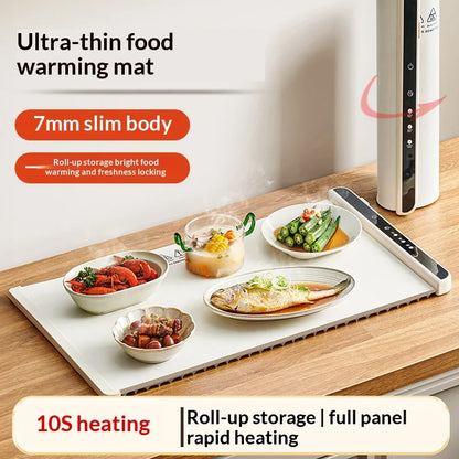 Foldable Electric Food Warming Tray, Portable Smart Heating Mat with 3 Temperature Modes, Fast Constant Temperature Food Warmer