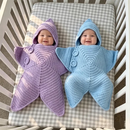 Star Baby Cute Cartoon Rompers Hand Crocheted Yarn Knitted Starfish Jumpsuit Baby Clothes 2026 Spring Autumn New
